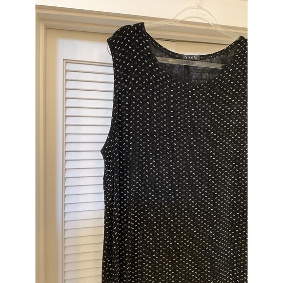 Vikki Vi Womens Black White Stretchy Sleeveless Travel Tunic Top, Size 2X - Picture 3 of 10